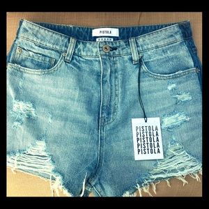 Pistola Nova high-rise cutoff Jean shorts sz 30